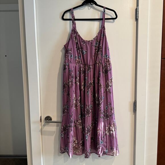 New Torrid Lavender Purple Floral Chiffon Midi Dress Adjustable Strap Plus Sz 2X - Picture 5 of 11